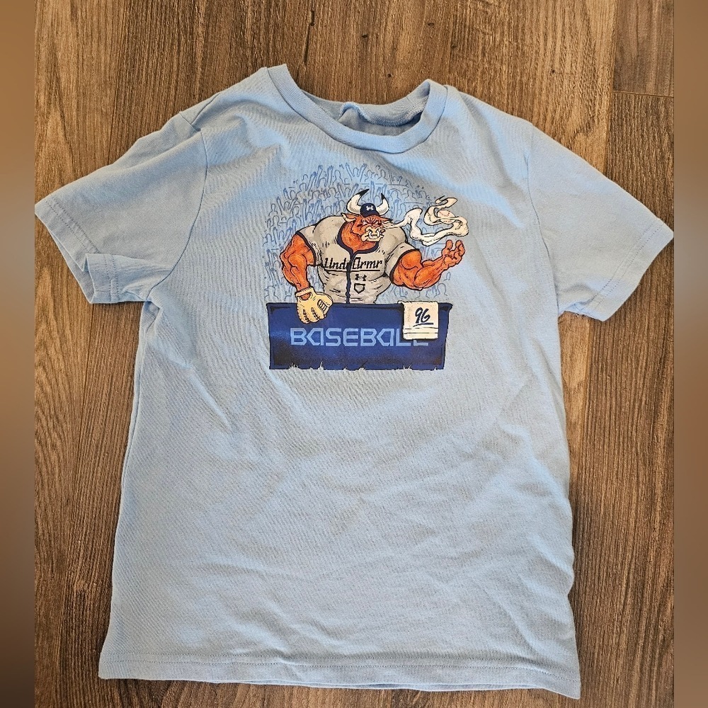 Kid's‎ sz YSM Under Armour Baseball Graphic T-Shirt CH Blue Bull Athletic Sporty